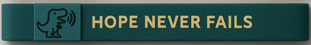 Petrolfarbenes Lumee Bracelet – Hope Never Fails mit Bibelvers